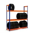 Maxplus Tyre Rack in blue and orange