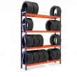 Picking Tyre Rack in blue and orange
