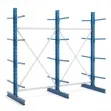Double-sided cantilever rack with extension bay