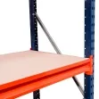 Picking 500 Shelving Unit in blue and orange with chipboard Picking 500 Shelving Unit in blue and orange with chipboard