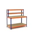 Blue and orange Workbench with Top & Lower Shelve
