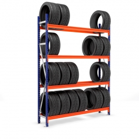 Picking Tyre Rack in blue and orange